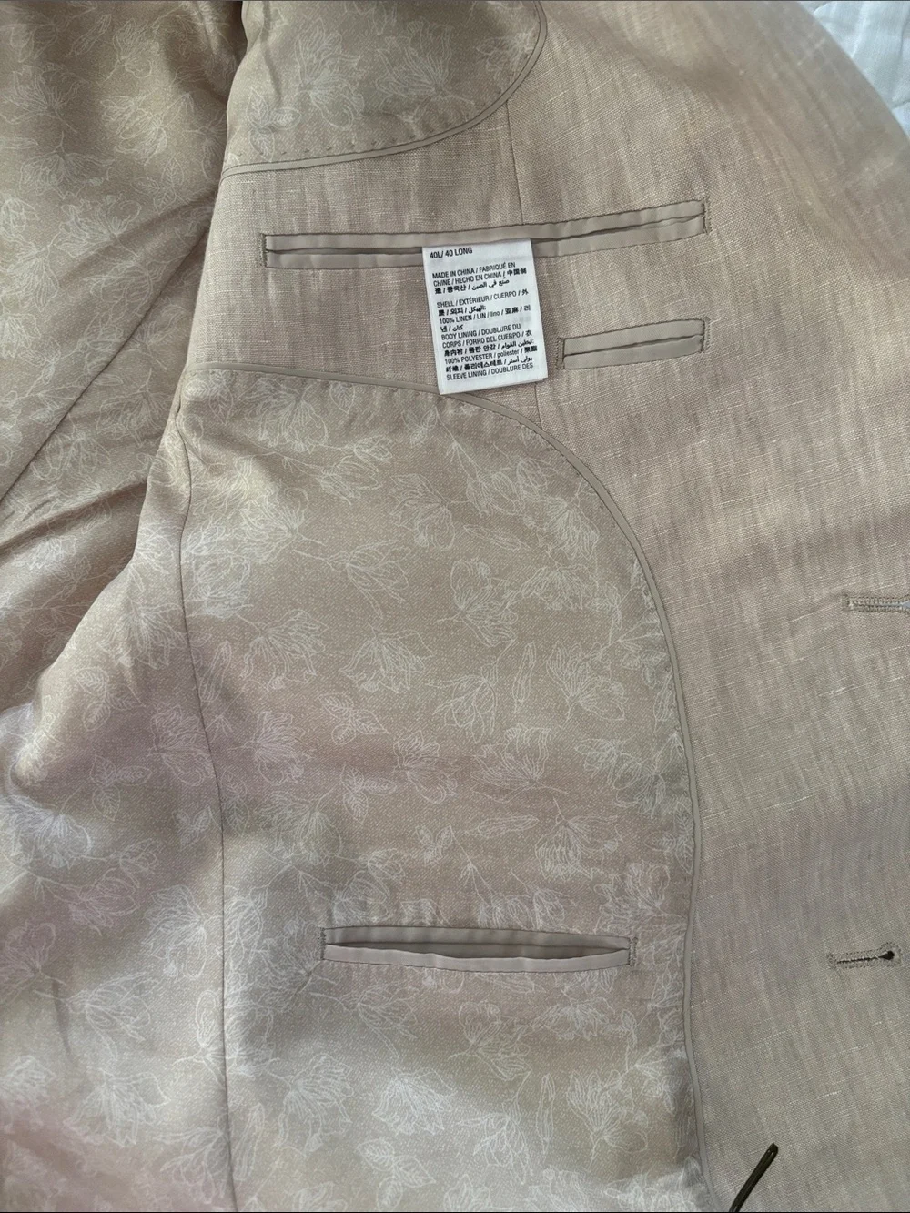 Bar III Men's Light Beige Linen Sport Coat - Two-Button Blazer